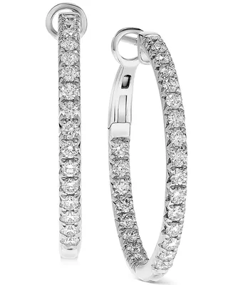 Diamond & Out Hoop Earrings (1 ct. t.w.) 14k Gold