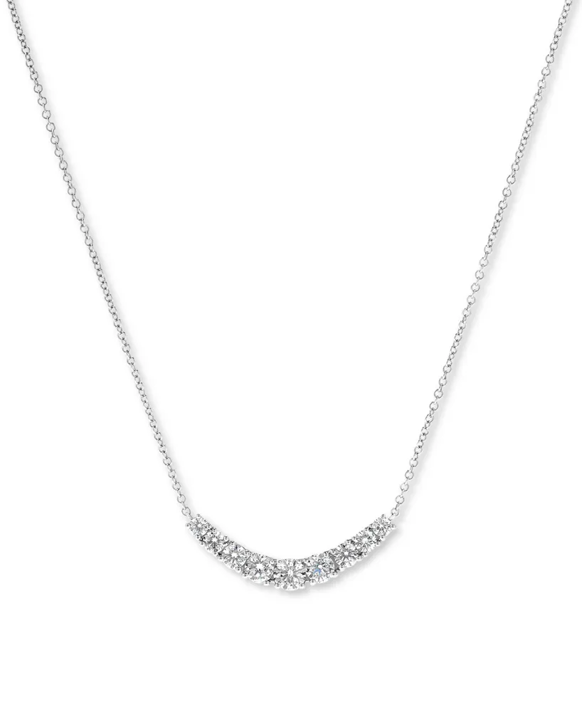 Diamond Curve Statement Necklace (1 ct. t.w.) in 14k White Gold