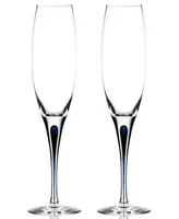 Orrefors Intermezzo Blue Set of 2 Flutes