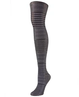 MeMoi Women's Glen Plaid Pattern Opaque Tights