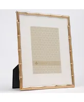 High Quality Polished Cast Metal Picture Frame - Bamboo Design with Mat for, 8" x 10"