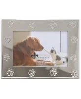 Metal Dog or Cat Picture Frame - Paw Print Pet Design, 4" x 6"