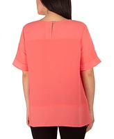 Women's Tone On Tone Scoop Neck Top