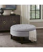 Madison Park Miller Round Storage Ottoman