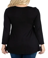 Women's Long Sleeve Swing Style Flared Tunic Top