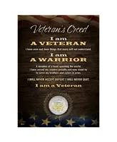 Veteran's Creed with Genuine Jfk Half Dollar Matted Coin