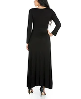 24seven Comfort Apparel Women's Long Sleeve Maxi Dress