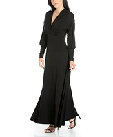 Women's V-Neck Long Sleeve Maxi Dress