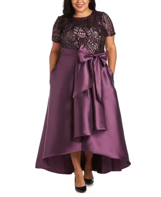 R & M Richards Plus Size High-Low Gown