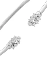 Wrapped Diamond Scattered Cluster Flex Cuff Bangle Bracelet (1/4 ct. t.w.) in Sterling Silver, Created for Macy's