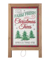 Glitz home 24"H Christmas Wooden Porch Sign Standing Decor