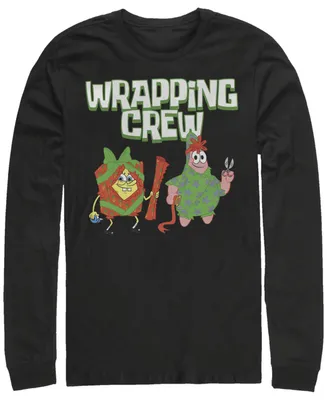 Men's SpongeBob SquarePants Wrapping Crew Long Sleeve T-shirt