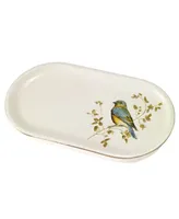 Avanti Gilded Birds Gold-Accent Ceramic Bathroom Tray