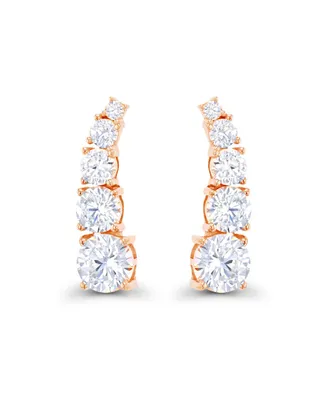 Macy's Cubic Zirconia 14k Rose Gold Graduated Curved Ear Climbers (Also Over Silver or Silver)