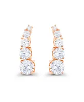 Macy's Cubic Zirconia 14k Rose Gold Graduated Curved Ear Climbers (Also Over Silver or Silver)