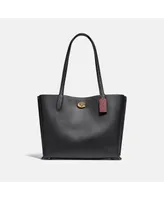 Polished Pebble Leather Willow Tote with Interior Zip Pocket