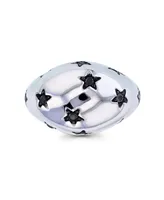 Black Spinel Pave Stars Domed Ring