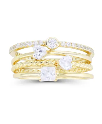 Cubic Zirconia Multi Cut Faux Stacked Ring