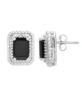 Onyx and Diamond (1/20 ct. t.w.) Box Set (Pendant & Earrings) in Sterling Silver