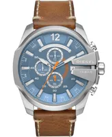 Diesel Mega Chief Chronograph Brown Leather Watch 51mm