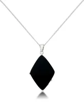 Marquise Onyx Teardrop Pendant and a Curb Chain