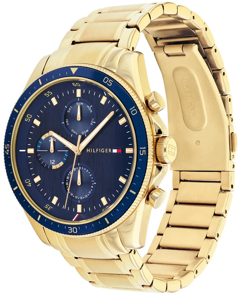 Tommy Hilfiger Men's Chronograph Gold-Tone Bracelet Watch 44mm