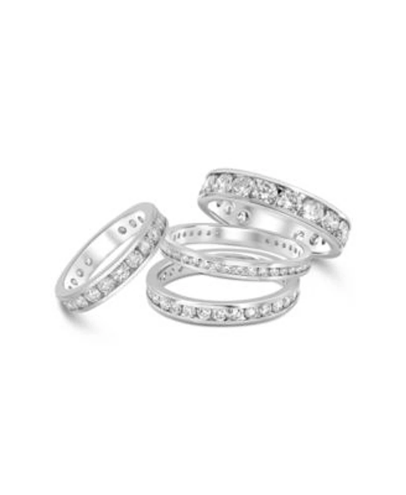 Channel Set Diamond Eternity Bands In 14k White Gold 1 2 3 Ct. T.W.