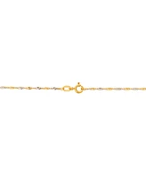 Polished Two-Tone Diamond Cut 18" Singapore Chain in 10K Yellow Gold