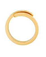 Polished Diamond Cut Bypass Ring in 10K Yellow Gold