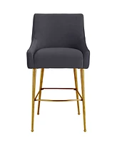 Beatrix Pleated Velvet Bar Stool