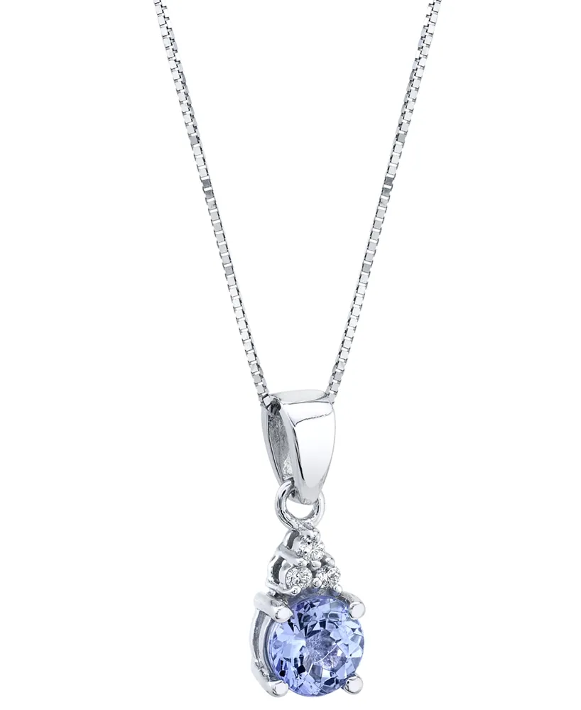 Tanzanite (5/8 ct. t.w.) & Diamond Accent 18" Pendant Necklace in 14k White Gold