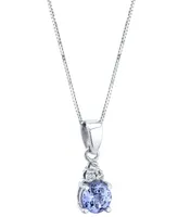 Tanzanite (5/8 ct. t.w.) & Diamond Accent 18" Pendant Necklace in 14k White Gold