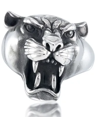 Andrew Charles by Andy Hilfiger Men's Roaring Big Cat Ring Stainless Steel