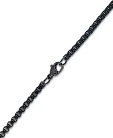 Andrew Charles by Andy Hilfiger Men's Cubic Zirconia Signature Skull 24" Pendant Necklace Black Ion-Plated Stainless Steel (Also available Gold