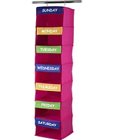 Kids Closet Organizer - Daily Activity Kids Hanging Rack - 7 Shelf Storage Portable Cloth Organizer for Closet Solutions