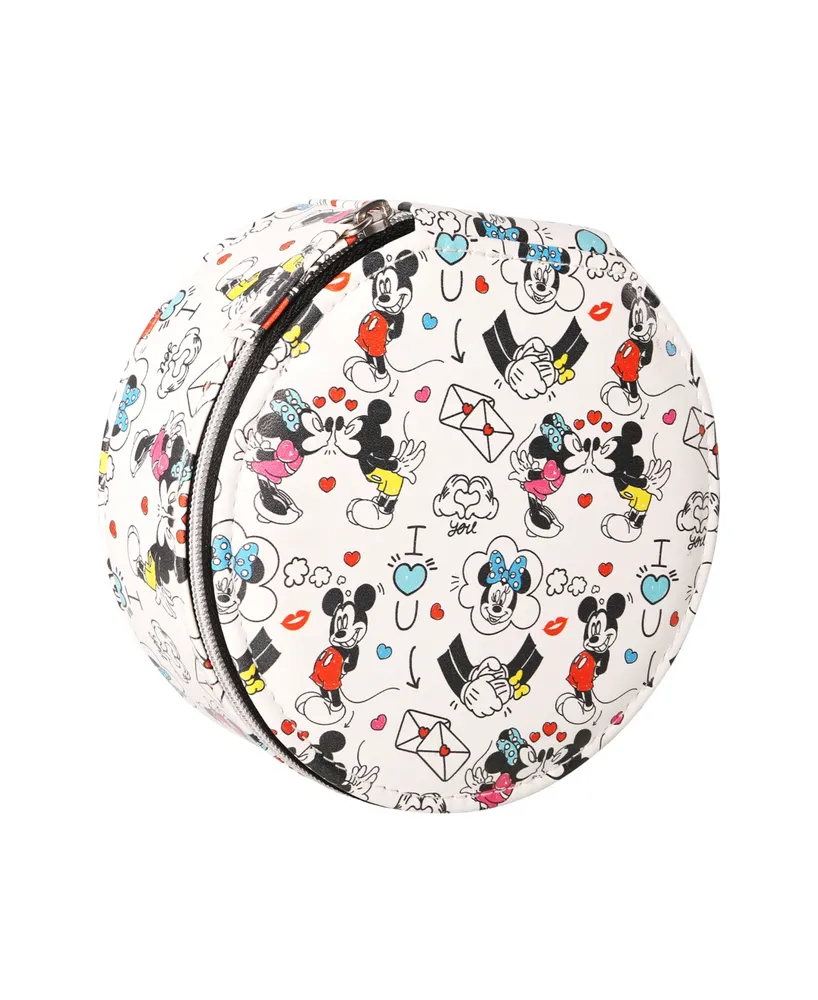 Mickey & Minnie White Round Jewelry Case