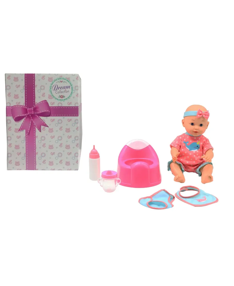 Dream Collection 14 Inch Drink And Wet Baby Doll With Training Potty