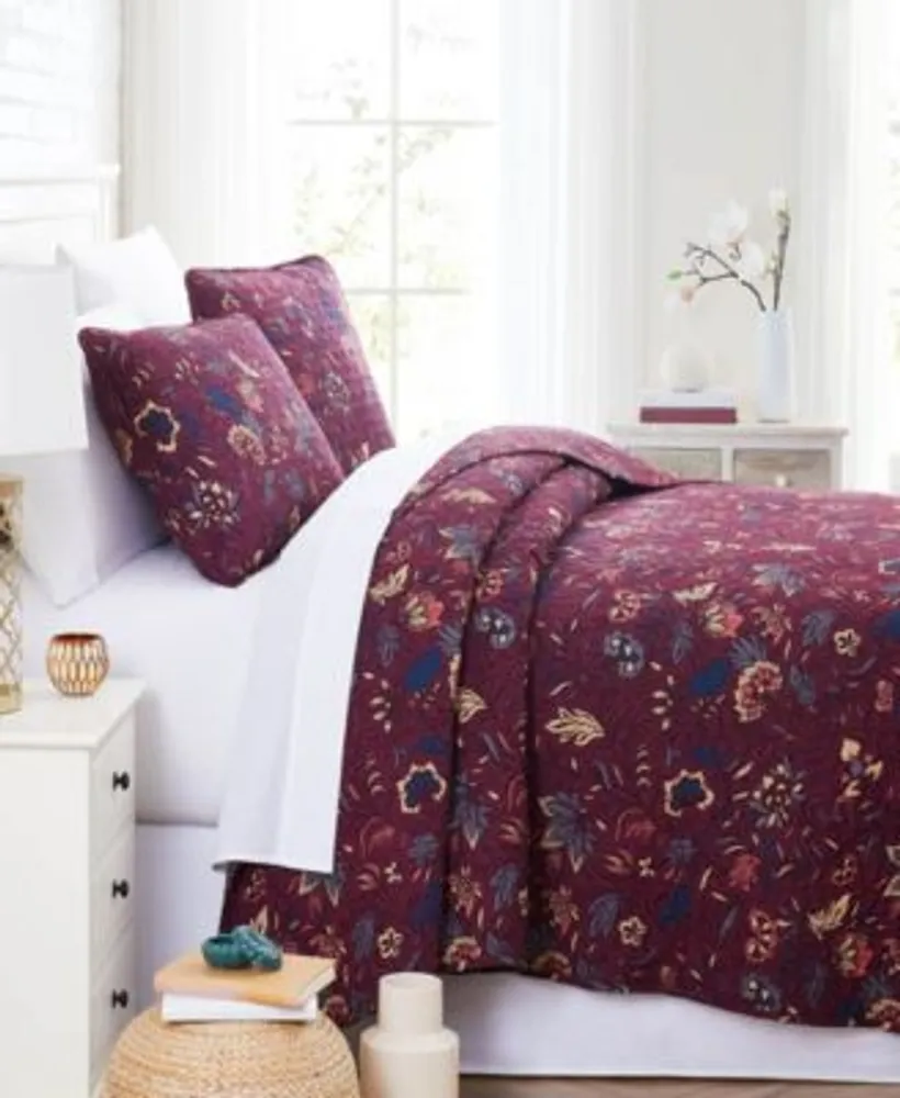 Laura Ashley Bramble Floral 7-Piece Reversible Duvet Cover & Sham Bonus Set