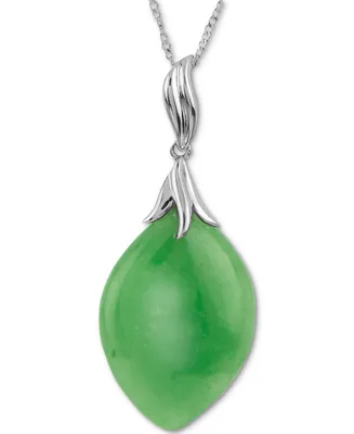 Jade 18" Pendant Necklace in Sterling Silver