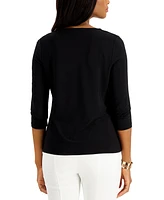 Kasper Twist-Neck Top