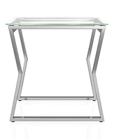 Furniture of America Meiland Glass Top End Table