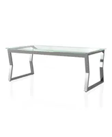 Furniture of America Meiland Glass Top Coffee Table Set, 2 Piece