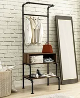 Furniture of America Lille Open Shelf Clothes Rack