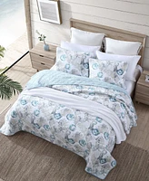 Tommy Bahama Freeport Blue Reversible 3-Piece Quilt Set