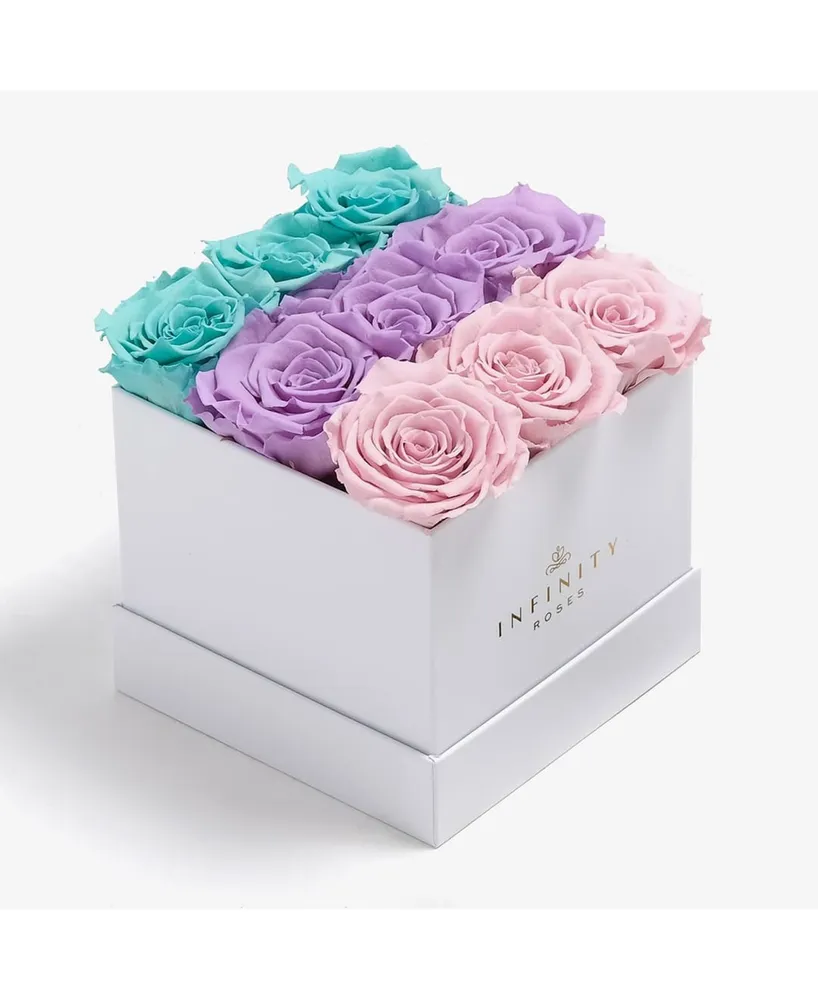 Square Box of Ombre Real Roses Preserved To Last Over A Year