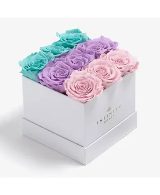 Square Box of Ombre Real Roses Preserved To Last Over A Year