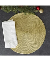 Design Imports Metallic Round Woven Polypropylene Placemat, Set of 6