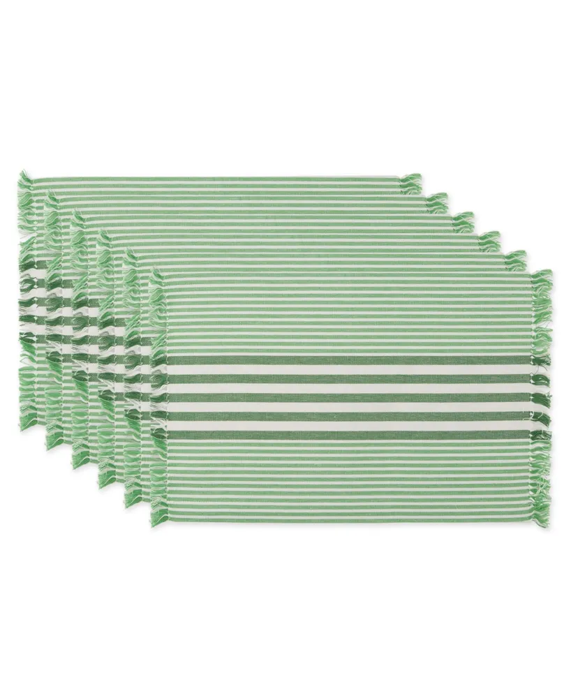 Design Imports Stripes with Fringe Placemat, Set of 6