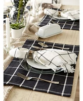 Design Imports Check Fringed Napkin, Set of 6