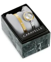 Caravelle Women's Stainless Steel & Crystal Bangle Bracelet Watch 26mm